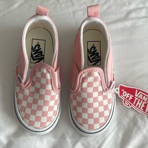Vans Slip-on V, Checkerboard Pink, Size 8 toddler, new in box